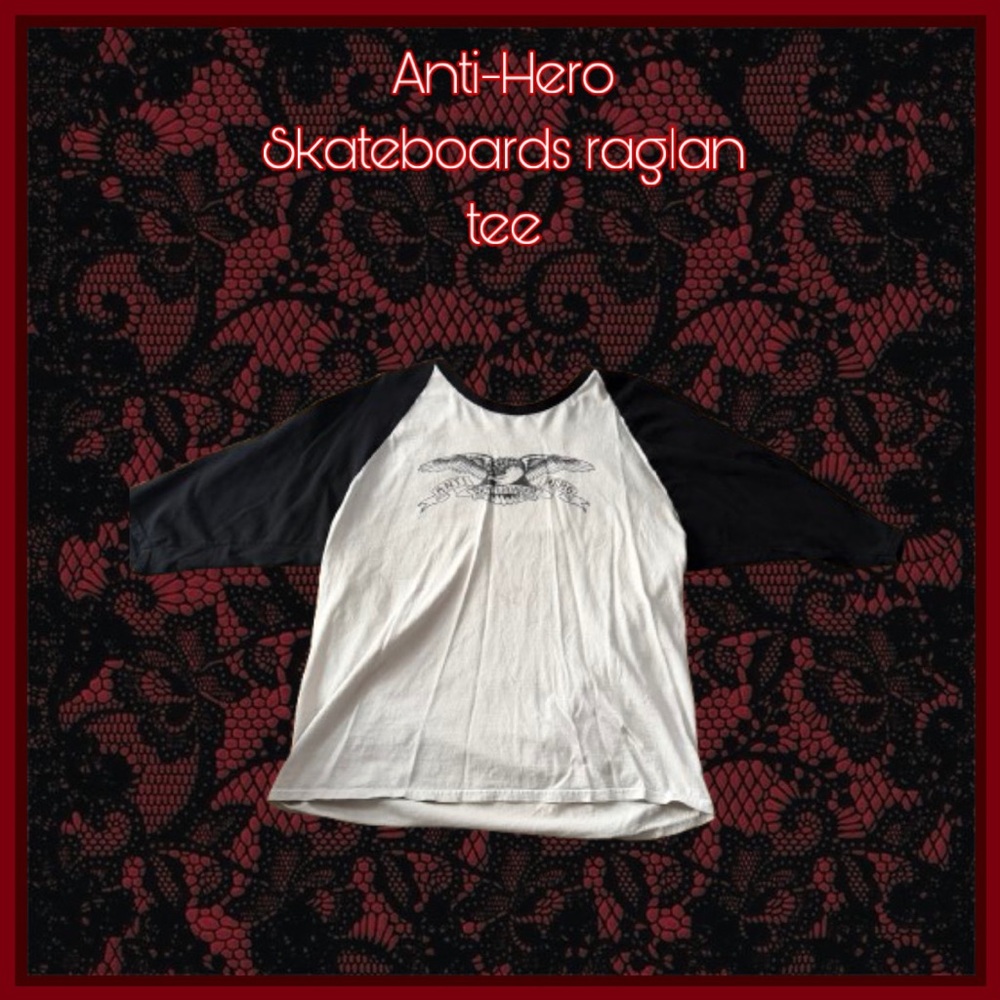 Anti-Hero Skateboards Black & White Raglan Tee